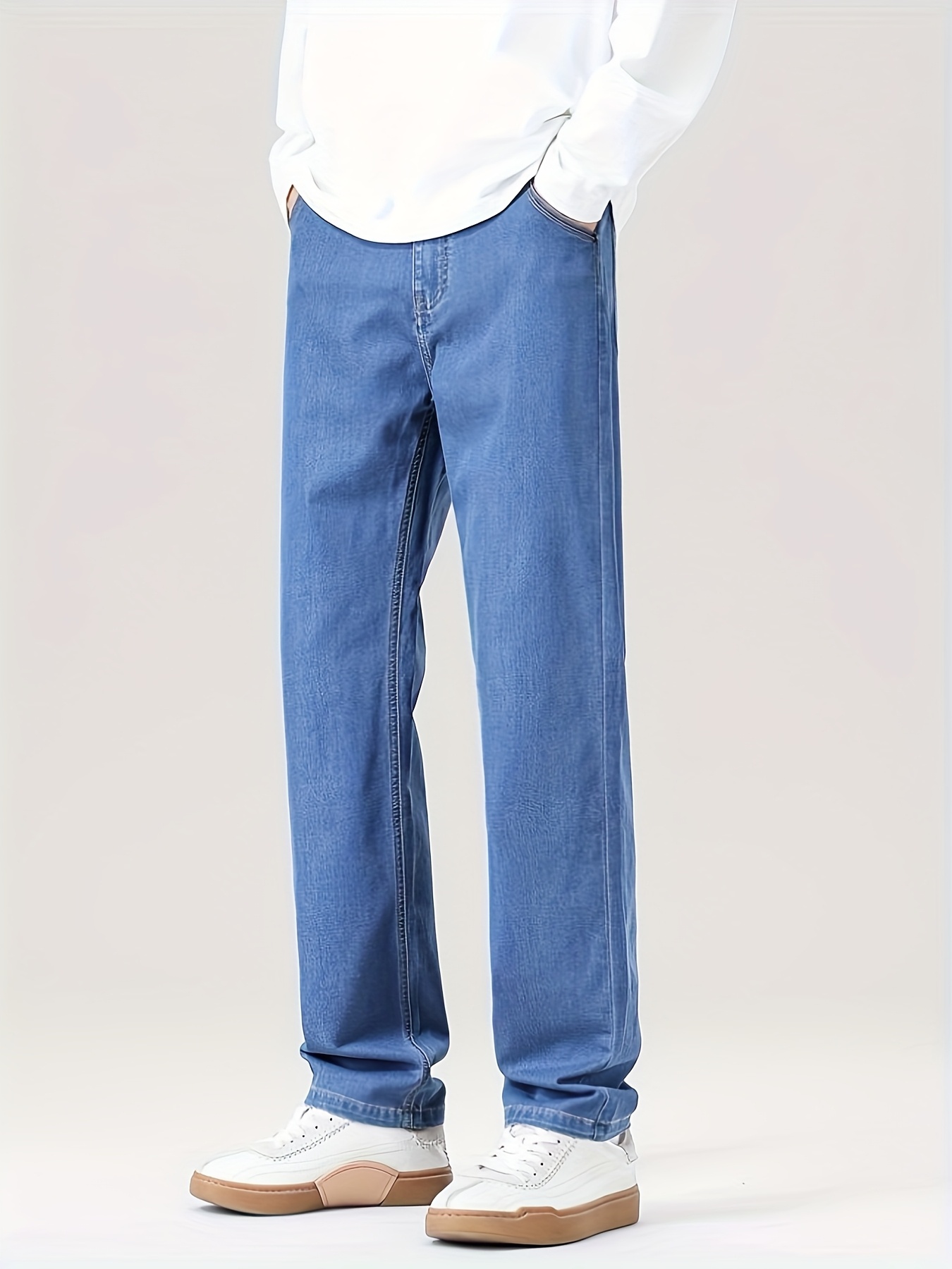 mens summer business casual breathable denim denim Temu United