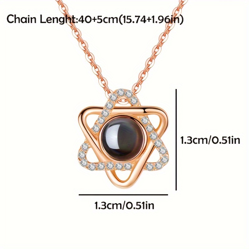 Custom Projection Necklace with Hexagonal Geometric Pendant