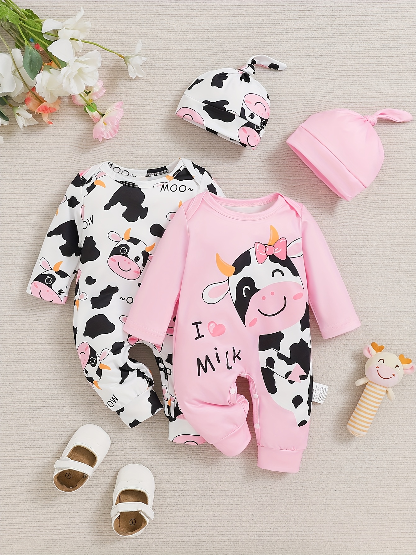 cow print baby clothes sold on Temu Australia
