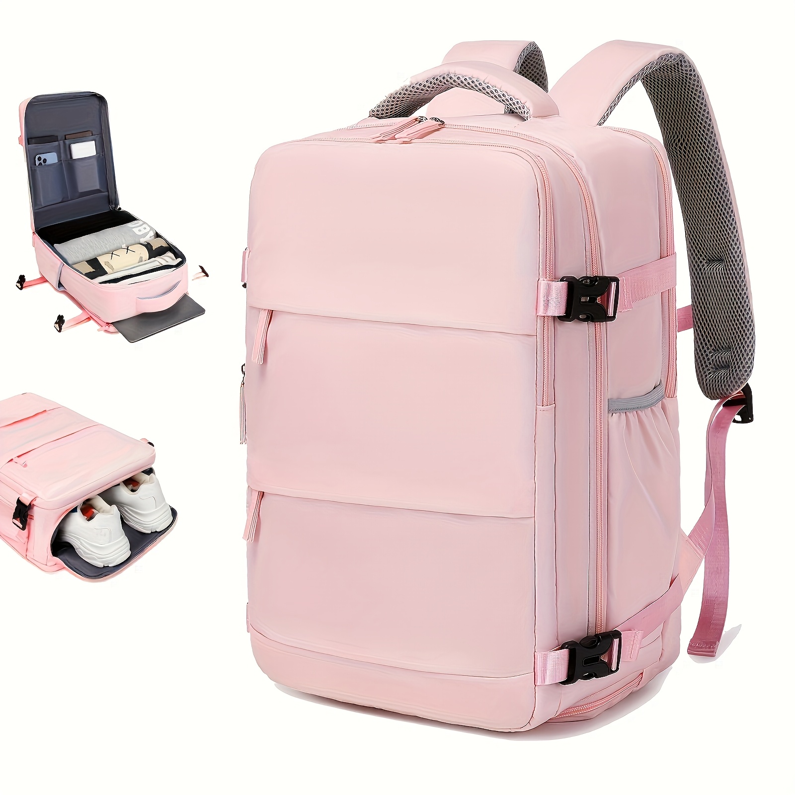 travel backpack with shoe organizer compartment expandable duffel bag large capacity laptop school bag