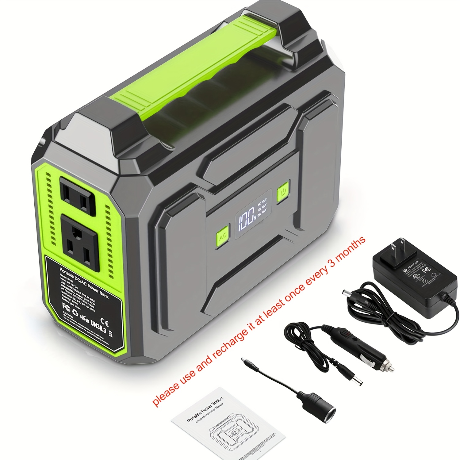 100w 300w rated portable power station solar generator panel   146wh 296wh high capacity battery pack 2x 110v ac outlet   usb c port led   bank for outdoor camping hiking road trip cycling cpap hurricane emergency christmas Product details 7