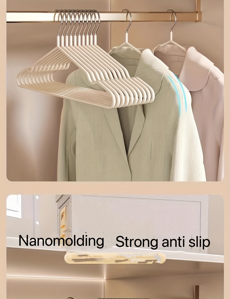 10pcs heavy duty stainless steel clothes hangers with non slip traceless   ideal for adults dorm rooms oil rubbed finish hangers for clothes details 2