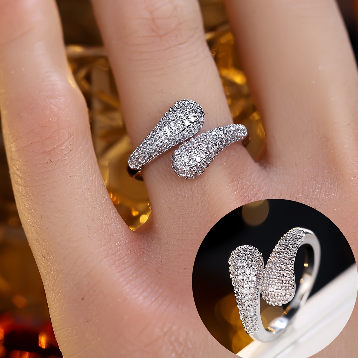 Women's Exaggerated Snake-Shaped Open Ring, Fashionable Design