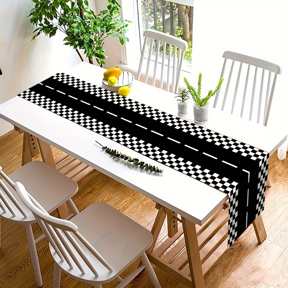 

1pc Racing Track- Runner - Perfect For Holiday Dining & Parties, Indoor/outdoor Polyester Decor