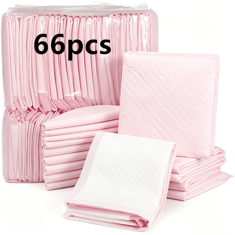TEMU 66 pezzi di salviette igieniche monouso rosa per l'addestramento dei cuccioli, assorbenti, adatte per cani, , e criceti, nonch矇 assorbenti, per