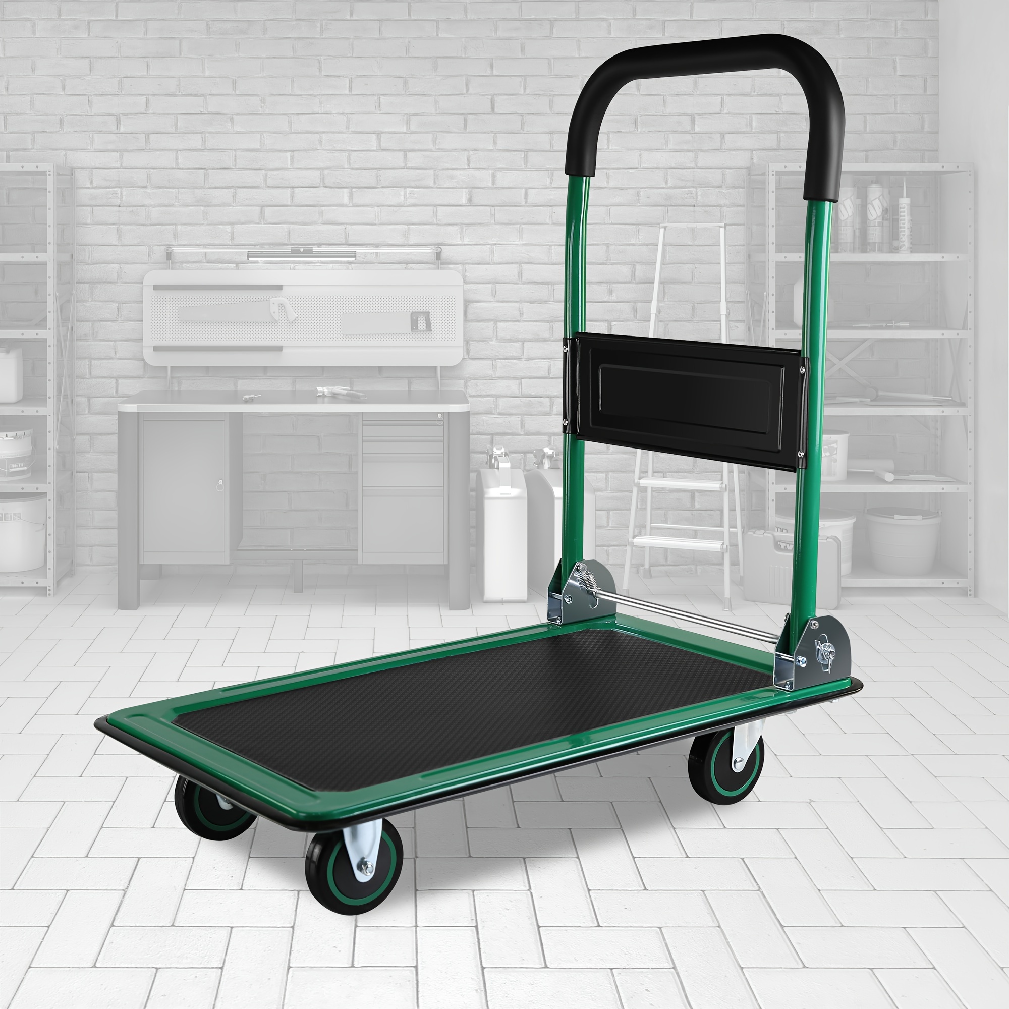 

Platform Truck Hand Truck Large Size Foldable For Moving Easy Storage And 360 Degree Swivel Wheels 330lbs Weight Capacity