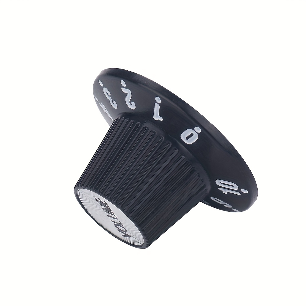 Set of 4 Electric Guitar Knobs - Witch Hat Bell Style, 2 Volume 2 Tone Control Dials, Plastic Black with Glossy Finish for Les Paul SG Guitars