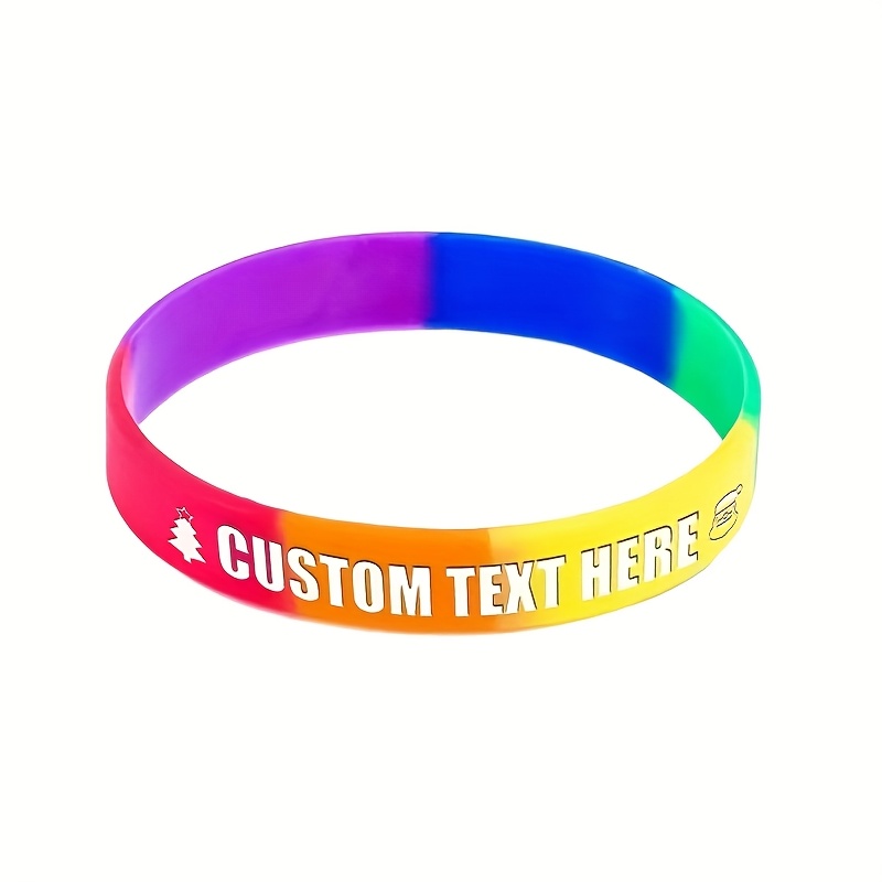 200pcs Custom Silicone Wristbands with Christmas Patterns