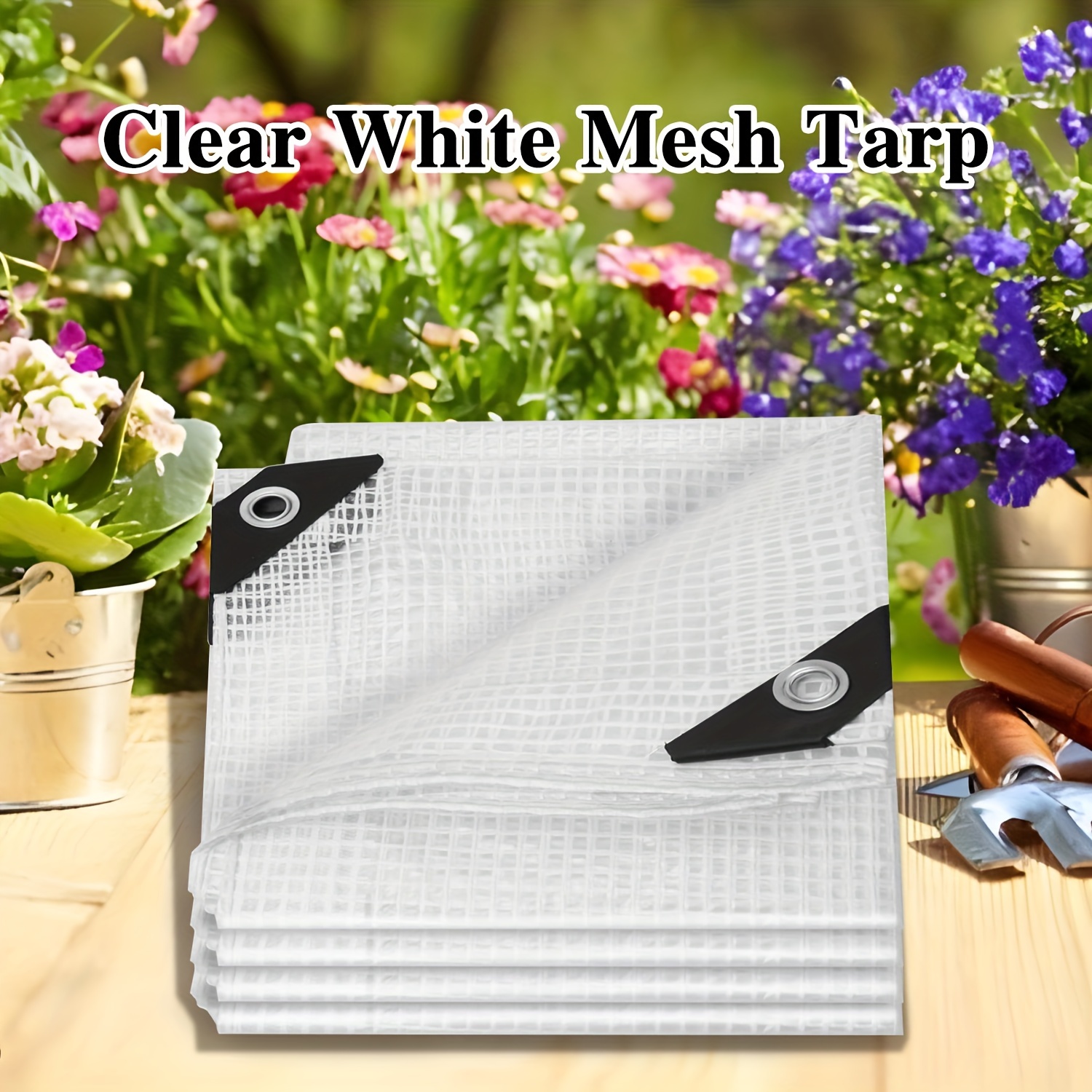 

9.35 Feet ×20 Feet/16feet×20feet Clear White Mesh Tarp Heavy Duty Waterproof For Greenhouse Outdoor Gardening Farming Camping Yar