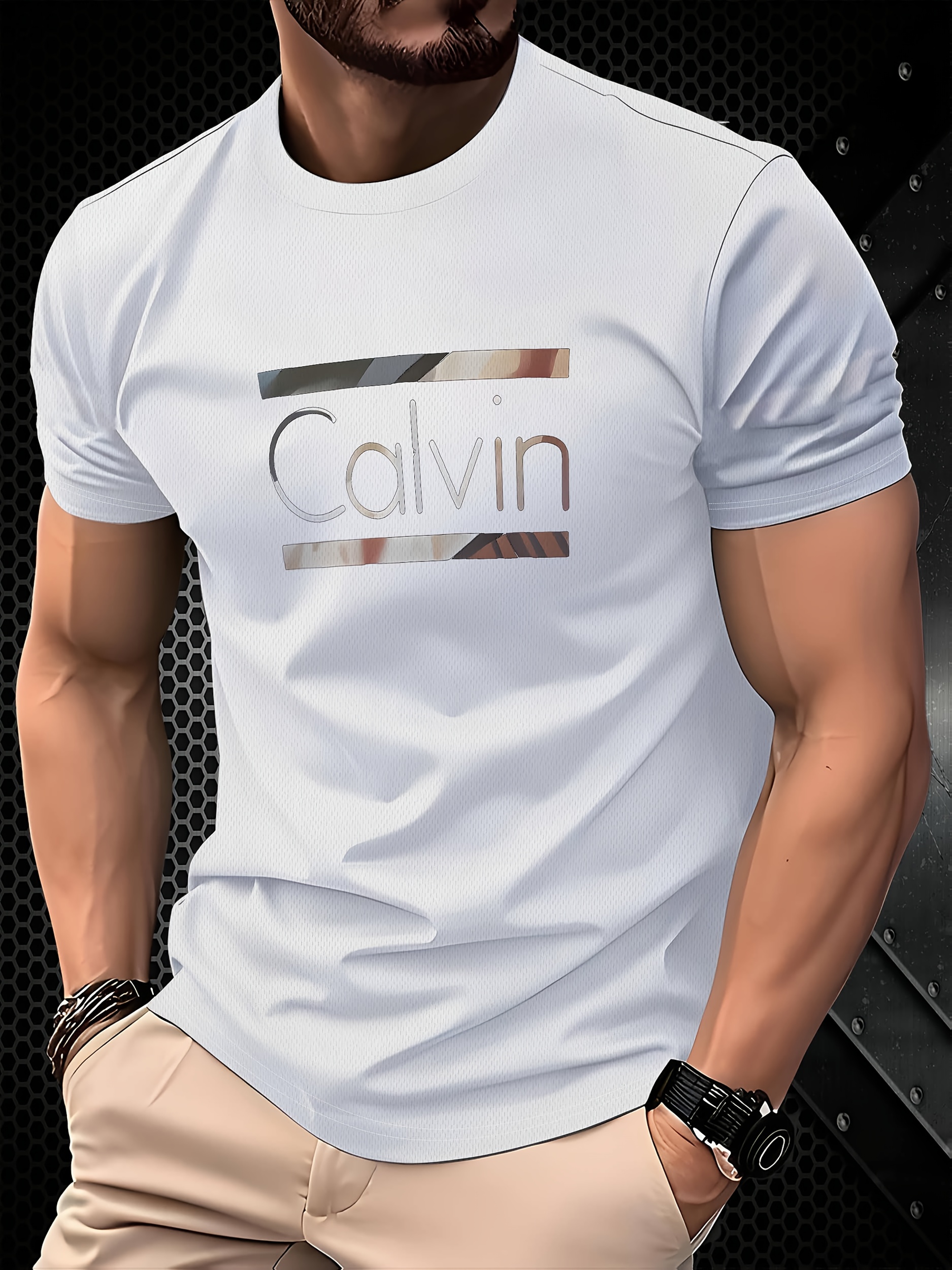 Men's Premium Black Graphic T-Shirt - Minimalist Casual Round Neck Summer Tee with Bold White Lettering, Machine Washable Regular Fit for Everyday & Semi-Formal Wear - Ideal for Fashion-Forward Europeans & Modern Men's Style, Versatile Clothing, Contemporary Design, Highquality Fabric, Breathable Shirt, Fashionconscious Men
