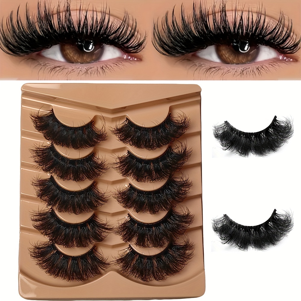 

5 Pairs 8d Volume Fluffy Long Eyelashes, European & False Lashes, Pair Form, Unscented, Carnival/mardi Gras/masquerade