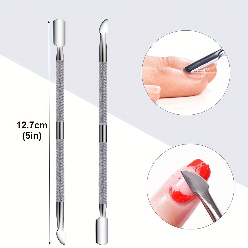 

3/5/10pcs Stainless Steel Cuticle Pusher Metal Double-ended Spoon Remover Kit Dead Skin Push Nail Art Cleaning Tools Manicure Set