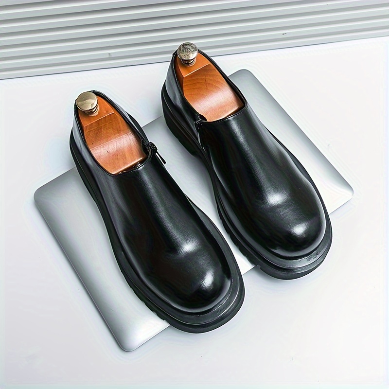 big round headed mens casual loafers with thick soles and