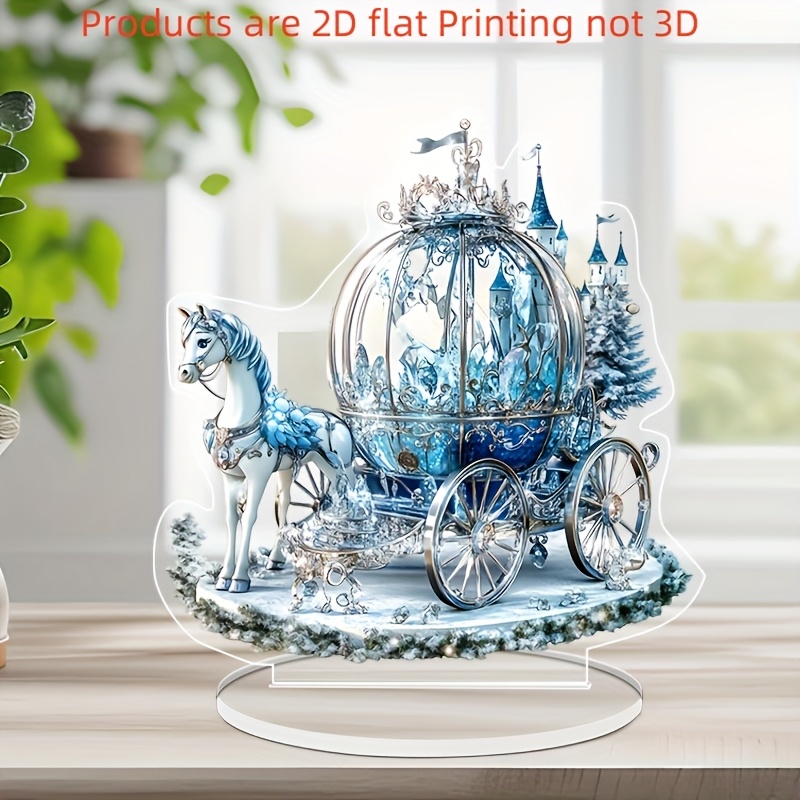 

Bohemian Blue Carriage Vinyl Sun In 2d Design, Featuring A Base For Desktop Decoration, Bright Colors, Making It An For Christmas And Office Displays.