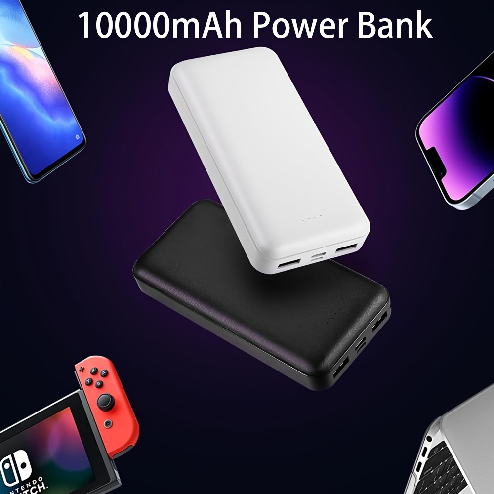 This Two-pack Of 10, 000mAh High-capacity Power Banks Is A Compact, Lightweight, And Portable Power Bank. It Features Dual USB Ports, Including A Micro USB Port And A Type-C Port, for Charging Two Devices Simultaneously. LED Indicators Indicate The