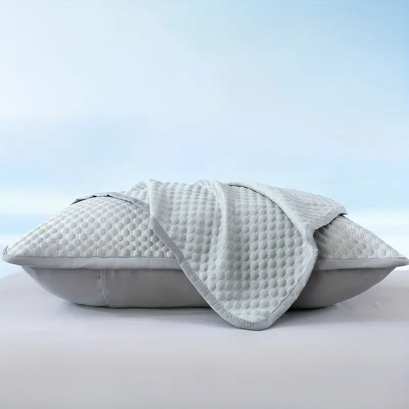 2pcs cooling pillowcases soft breathable 100 polyester bedding for light blue beige with elegant patterns machine washable Product details 5