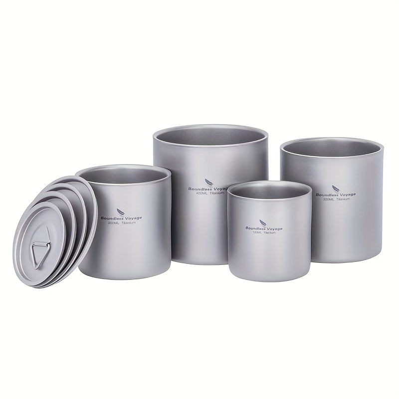 

Voyage Titanium Cups With , Insulated, Portable, Stackable, Bpa-free, For Outdoor Camping Coffee Tea Mug Set