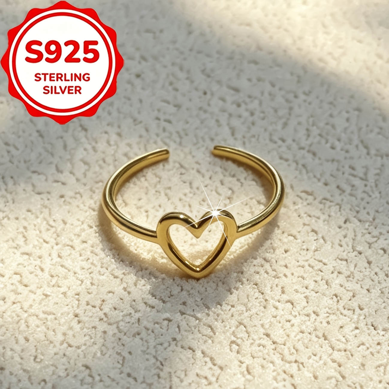 Women's S925 Silver Hollow Heart Toe Ring, Versatile Gift