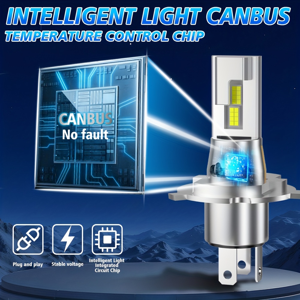 Комплект от 2 броя H4 H7 H11 9005/HB3 9006/HB4 H1 LED автомобилни крушки за дълги светлини, къси светлини или фарове за мъгла, с мощност 250W и яркост 60000LM, оборудвани със супер ярки 3570 CSP чипове, излъчващи 6000K бяла светлина, лесни за инсталиране, без батерия