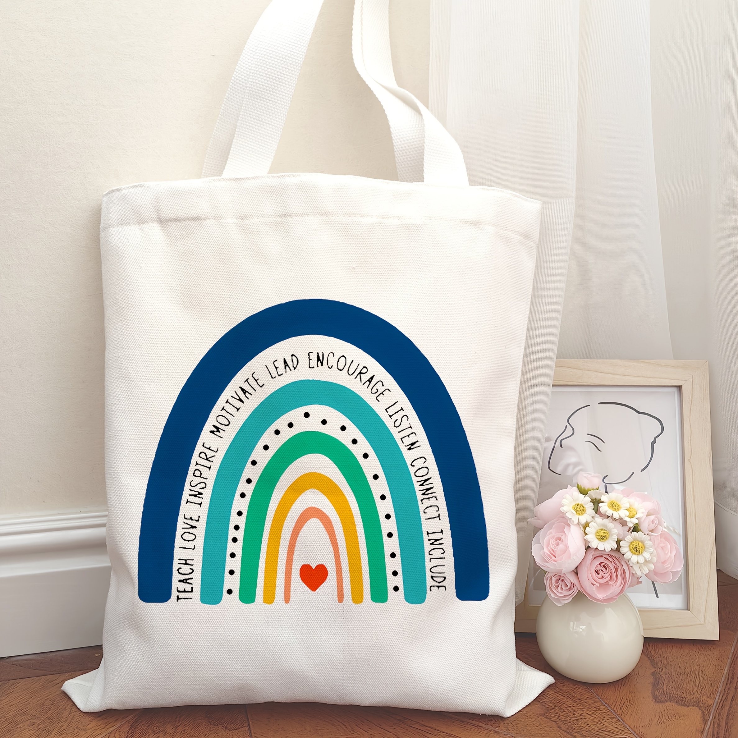 Katoenen Tas Regenboog Tas Set Van Canvas Tassen Voor Dames