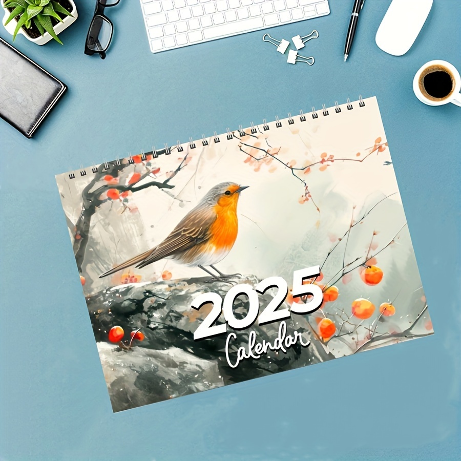 

2025 Watercolor - December Wildlife Desktop Accessories, With Inspirational Quotes And Vibrant Illustrations, Suitable For And Bird Enthusiasts