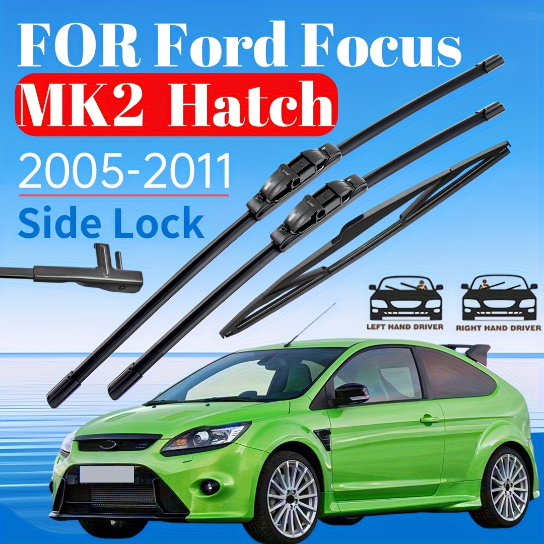 E-shop Wischer-Set für vorne hinten für Ford Focus 2 Schrägheckmodelle von 2005 bis 2011, Scheibenwischerblatt-26"+17"+14" (für RHD- LHD-Handlenkung)