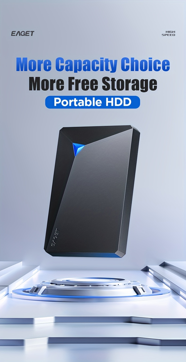 eaget high capacity portable external hard   5 hdd usb 3 0 plug play for pc   ps4   ideal for games photos videos music storage available in 5tb 4tb 1tb 250gb 320gb 500gb details 1