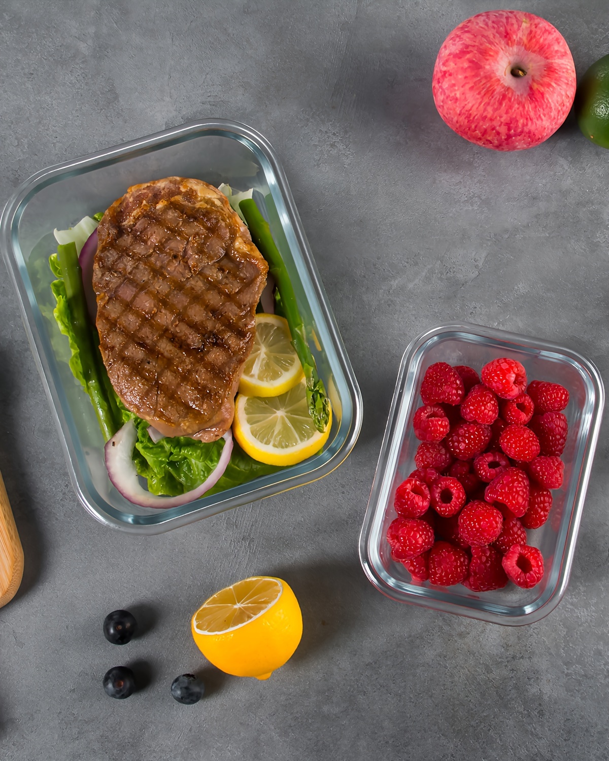 2pcs   high borosilicate glass meal prep containers dishwasher safe microwave oven safe leak proof reusable stackable clip on closure multipurpose rectangle food storage organizer with lid for meal prep Product details 2