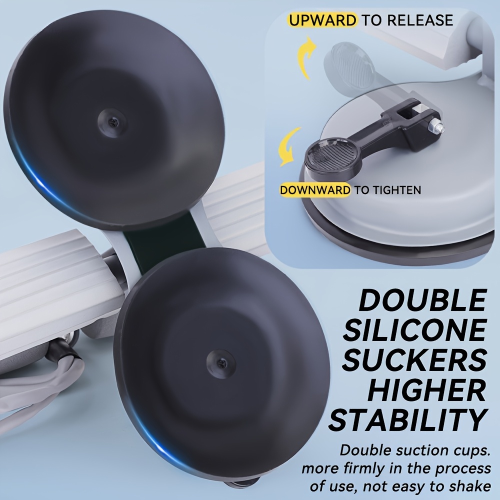 带有 2 个强力吸盘和可调式脚架的便携式仰卧起坐杆 - 用于腹肌、核心、手臂、腿部训练的张力绳健身器材 - 女性/男性的家庭健身房健身装备，防滑设计，小巧运动工具 商品详情 6