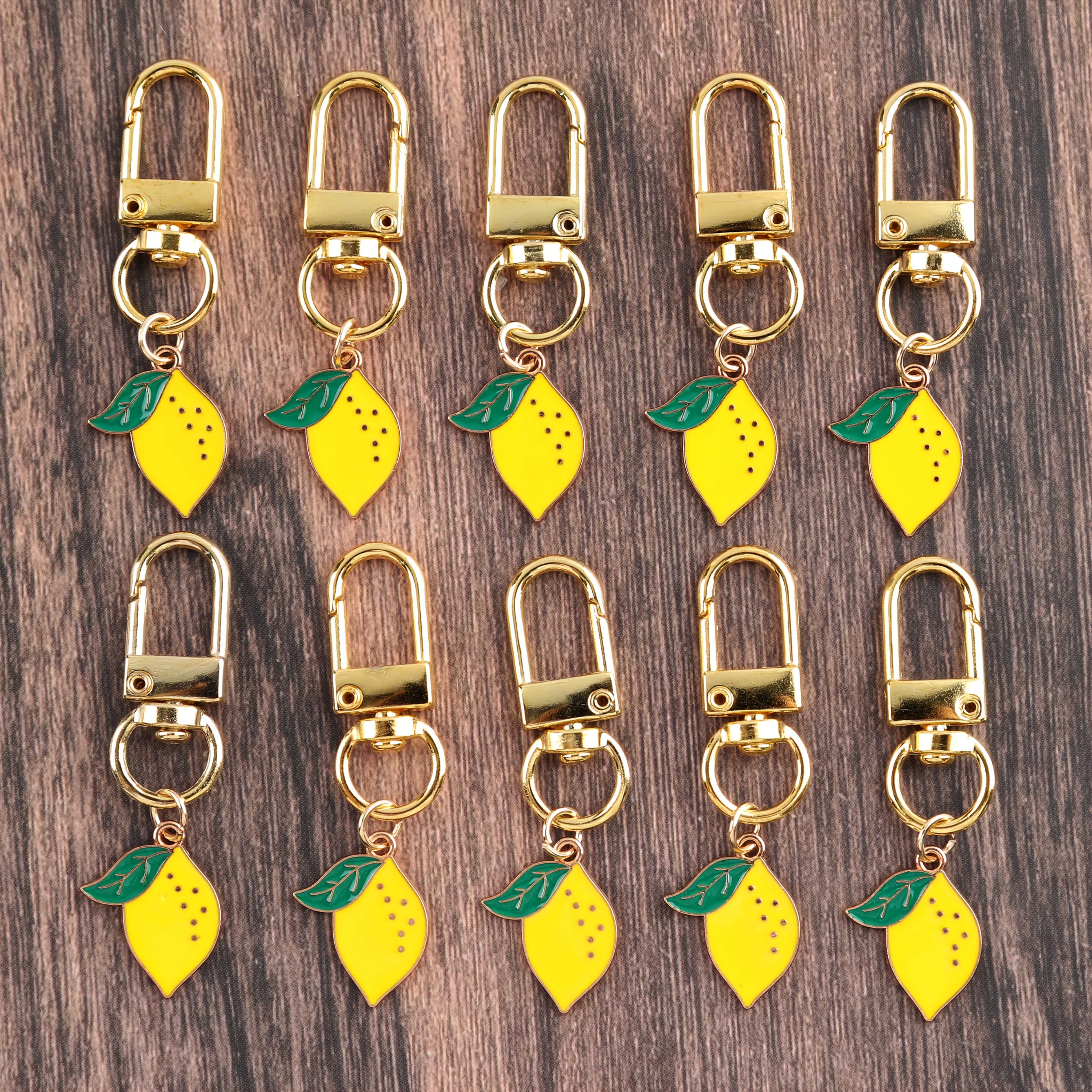 10pcs 5pcs Charm Summer Lemon Key Set Can Decorate Bags, Keychains, Inspirational Gifts For , Thanksgiving Gifts, Fun Gifts, , Holiday Gifts