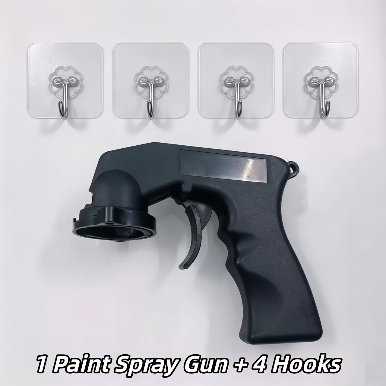 TEMU Easy Spray Gun, Self-priming Paint Spray Assist Device, Paint Sprayer, 1 Paint Spray Gun + 4 Hooks, Automotive Painting Tool, Suitable For Car