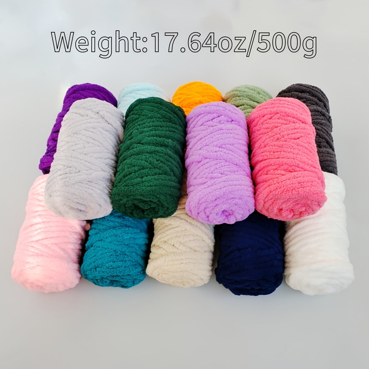 

500g Super Soft Chenille Yarn - 100% Polyester, & Knit, Ideal For Diy Projects Like Blankets, Scarves, Hats - , No-pill, Shrink-resistant In Assorted Colors, Chunky Yarn