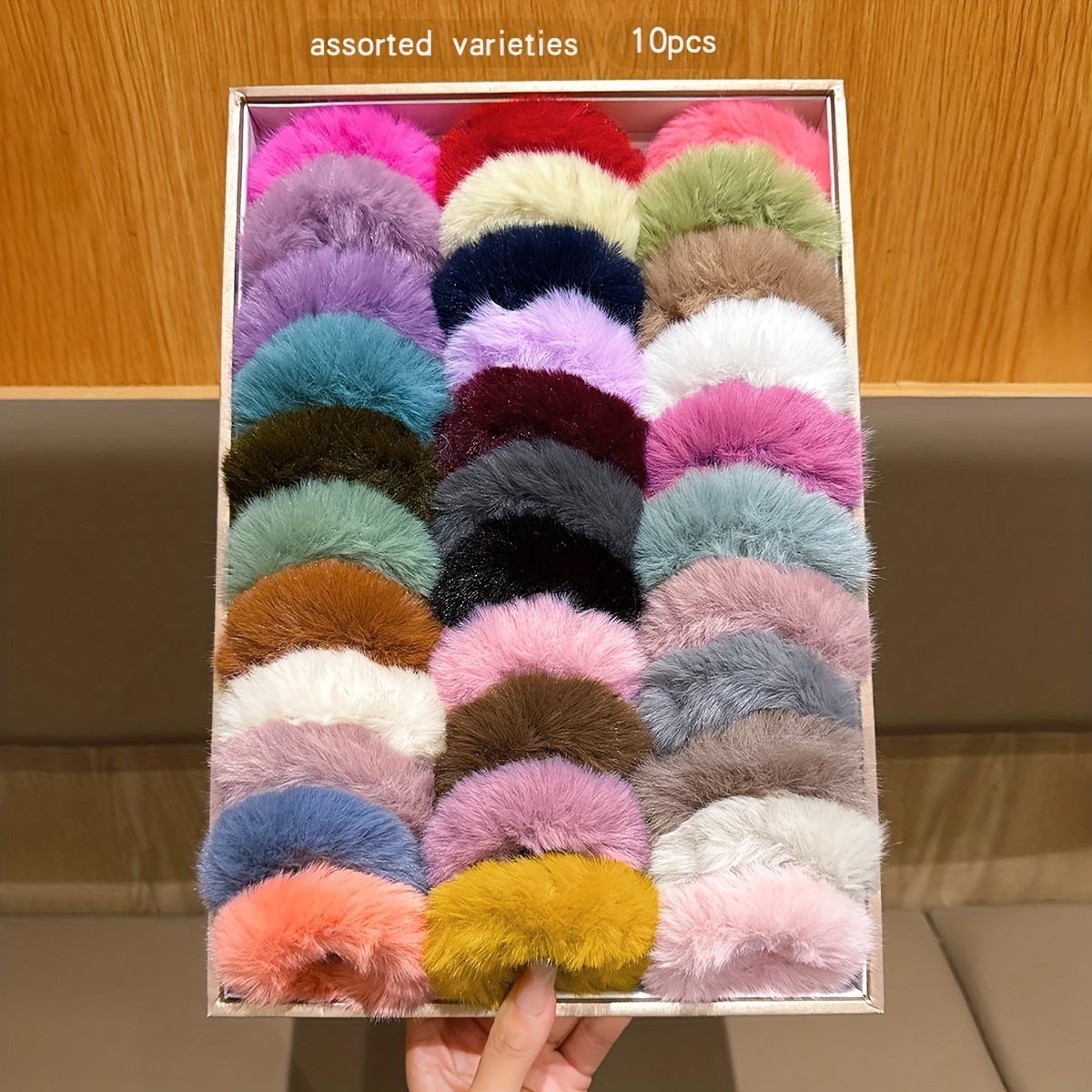 E-shop 10 Zufällige Farben, Einfache Vielseitige Plüsch-Haargummis – für Tägliche Haaraccessoires