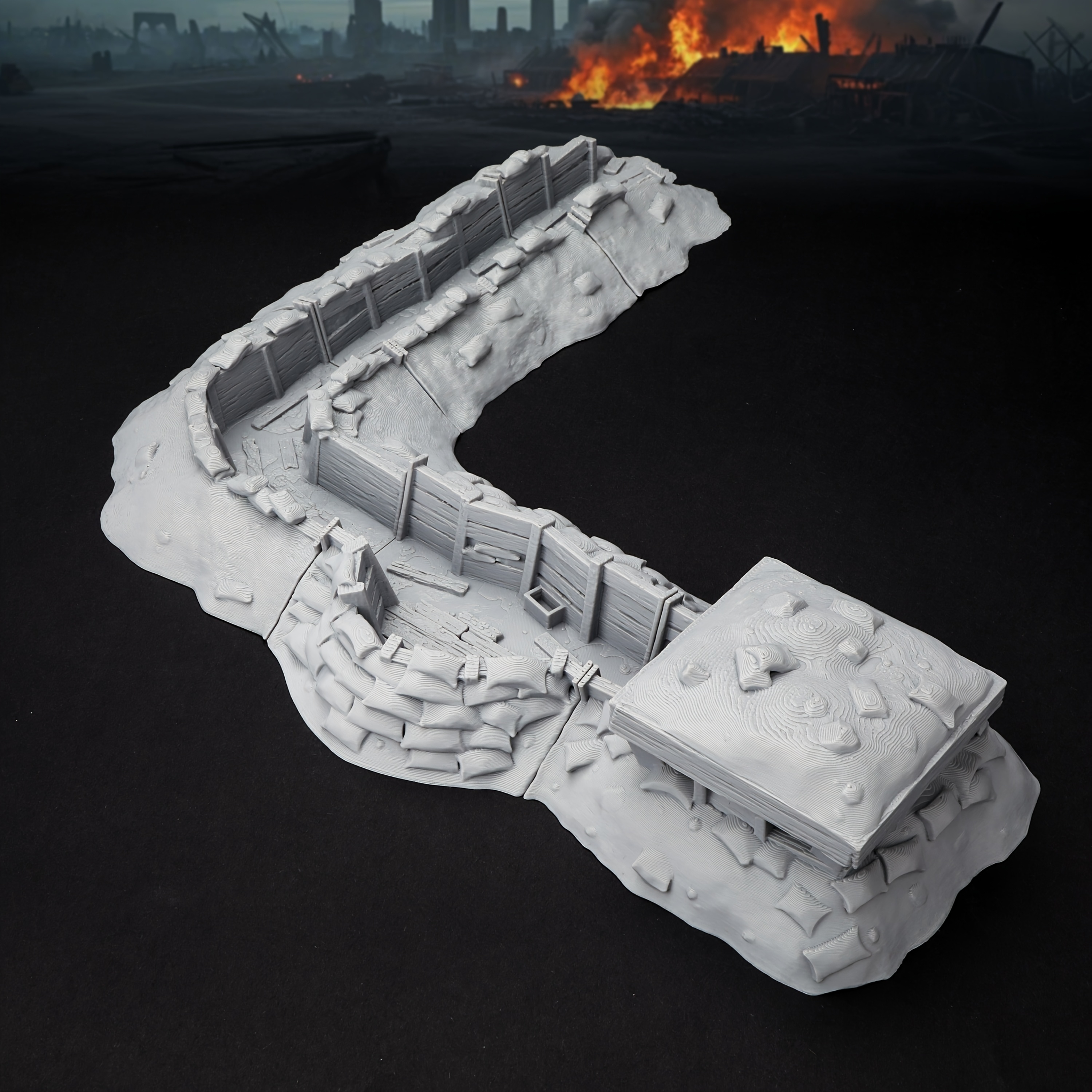25-28mm Trench Terrain Set – 6pcs Rpg Terrain | Perfect Gift For Tabletop & Collectors | Miniature Defense