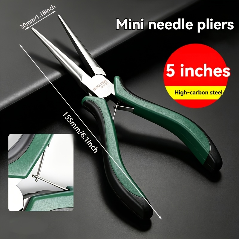TEMU Mini Pinze a Punta a Ago Ugello Puntuto Pinze a con Senza Sforzo 5 Pollici per Artigianato Elettronico Gioielli Pinze Piccole Senza