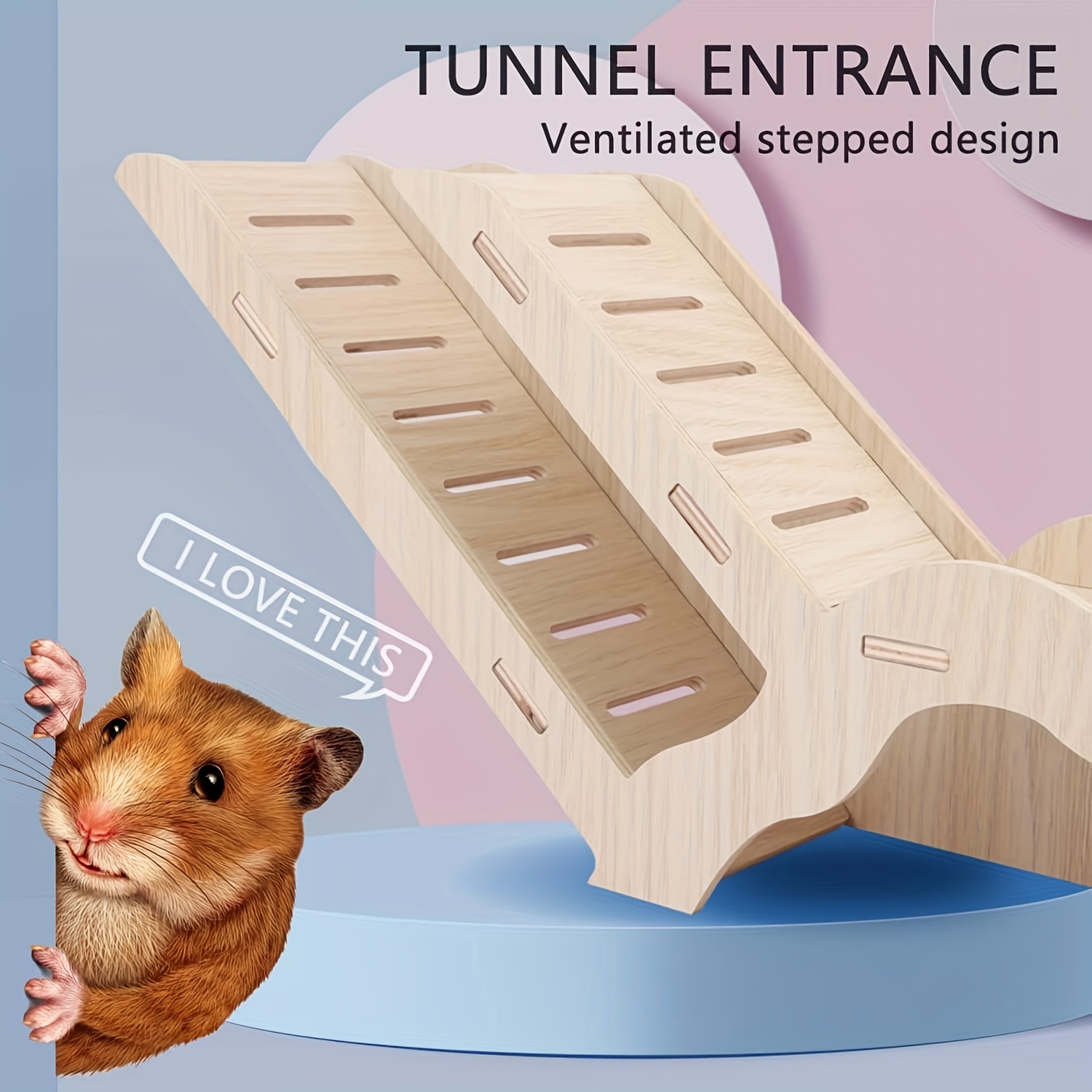 

Wooden Hamster Climbing Tower With Secret , Tunnel, And For Small Animals, Decorative Pet Habitat