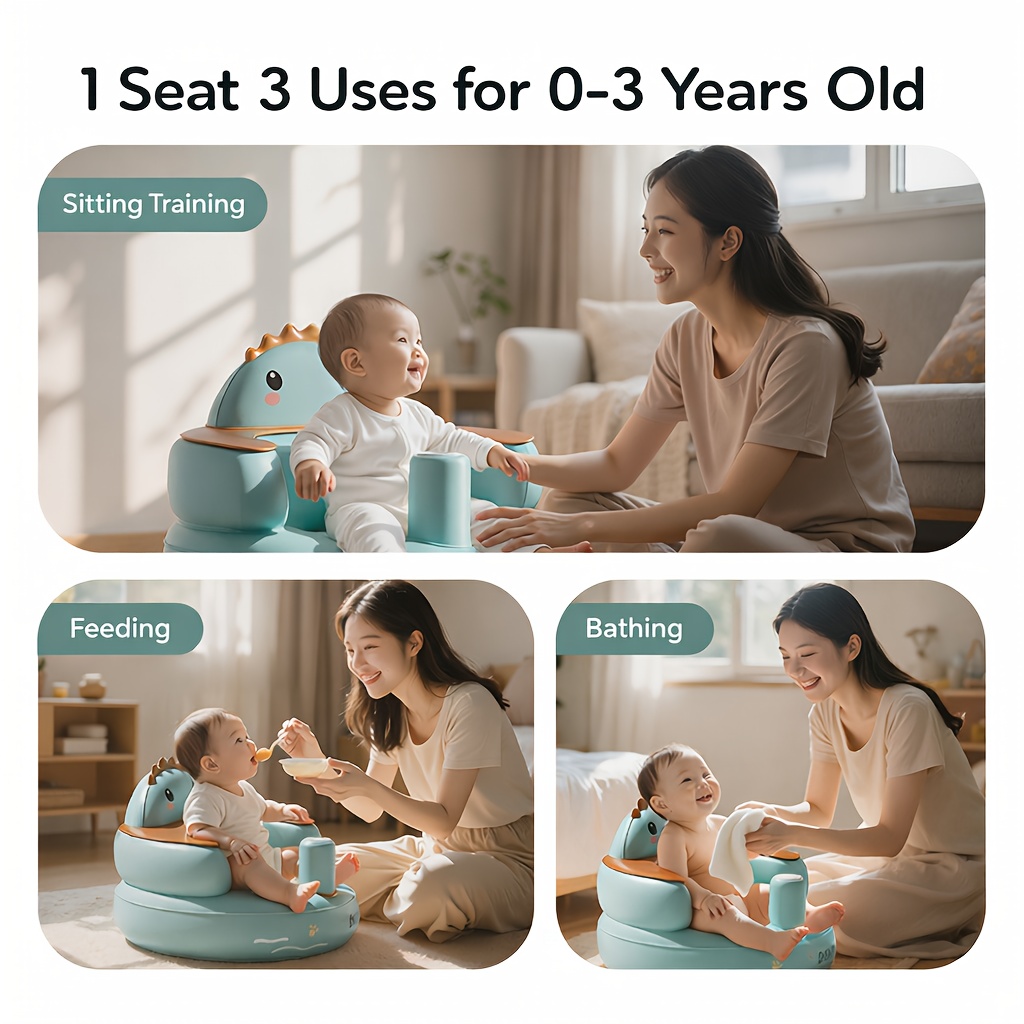 Dinosaur-themed Inflatable Baby Seat