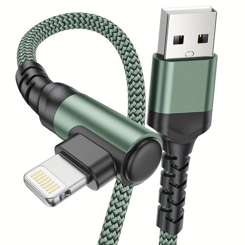 right lightning cable for iphone charger 90 degree nylon braided usb fast charging cord for iphone 14 13 12 11 pro max xs xr x 8 7 6s 6 plus se 5s 5c