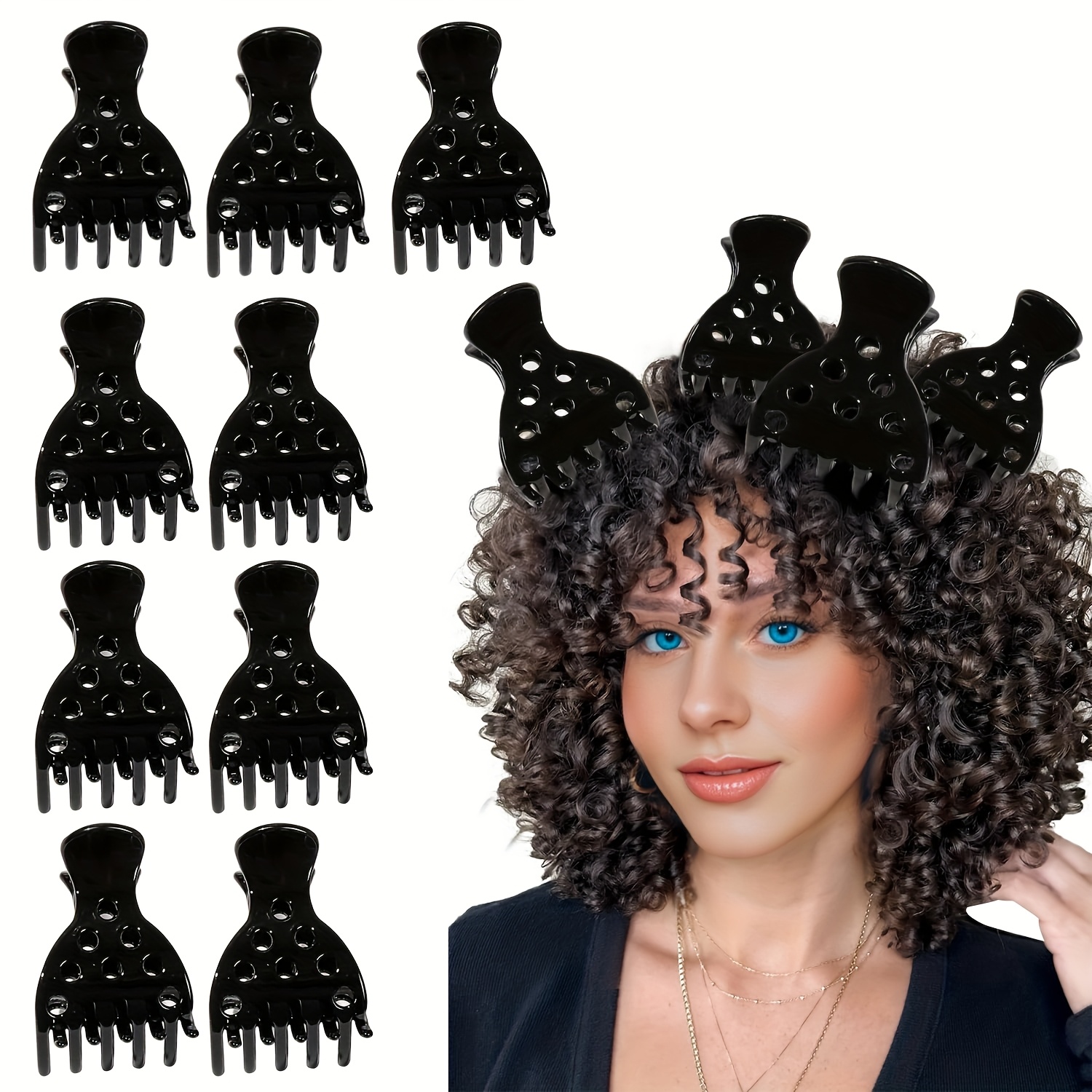 Image of 9 Hair Volume Clips, Root Clips For Curly Hair And Claw Clips For Thick Hair, Volume Styling Accessories, Root Lifter For , No-crease Hair Root Lifters For Natural Volumes
