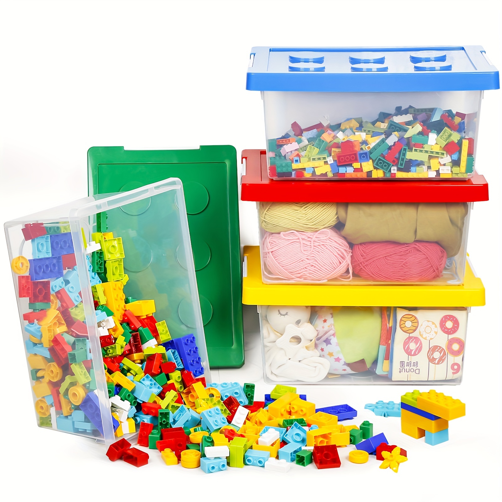 Toy Storage Basket And Play Mat Building Bricks Toy Storage - Temu