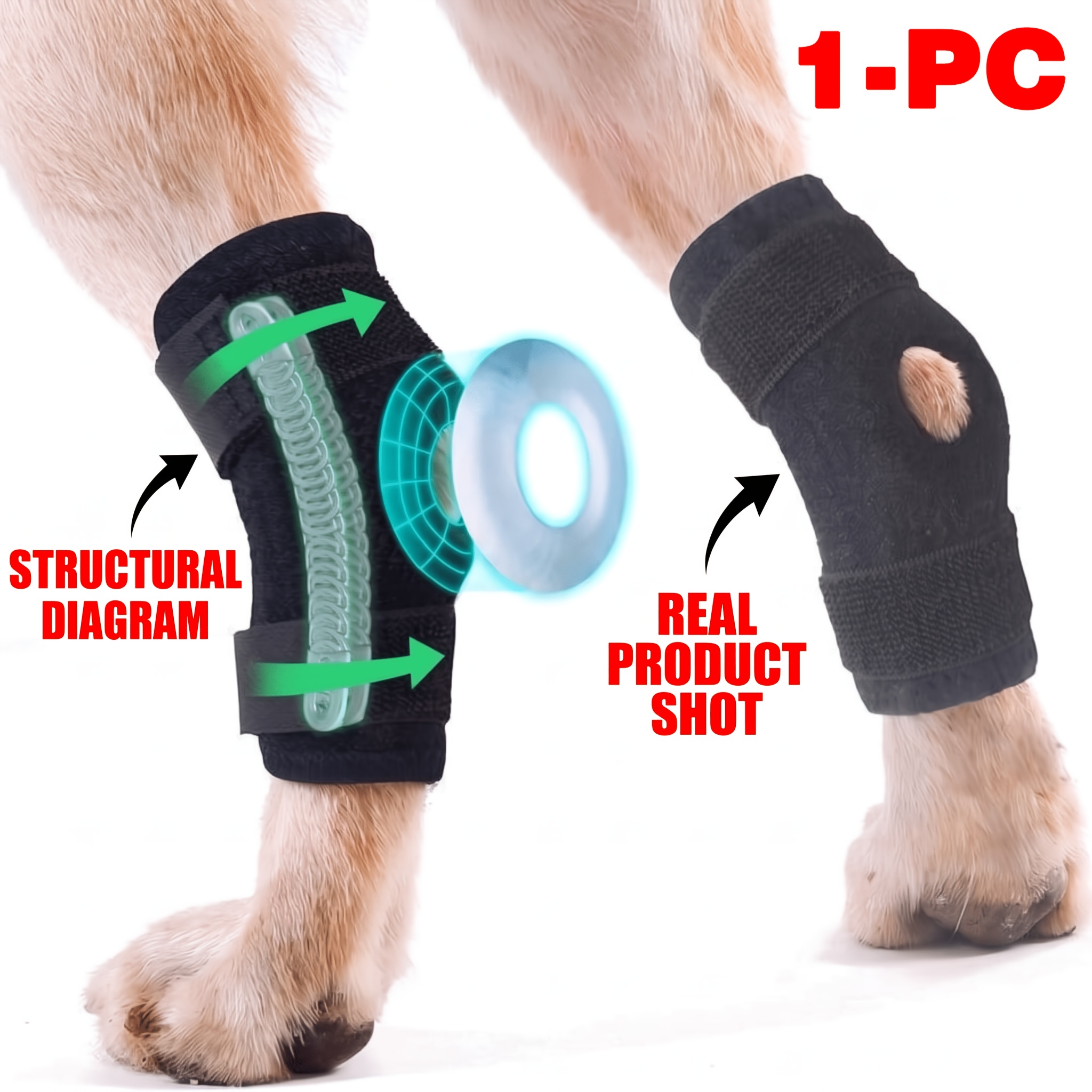 TEMU Dog Brace For Joint Pain Relief, Wound , Inflammation Reduction, Leg Support And Stabilization, Fits Legs