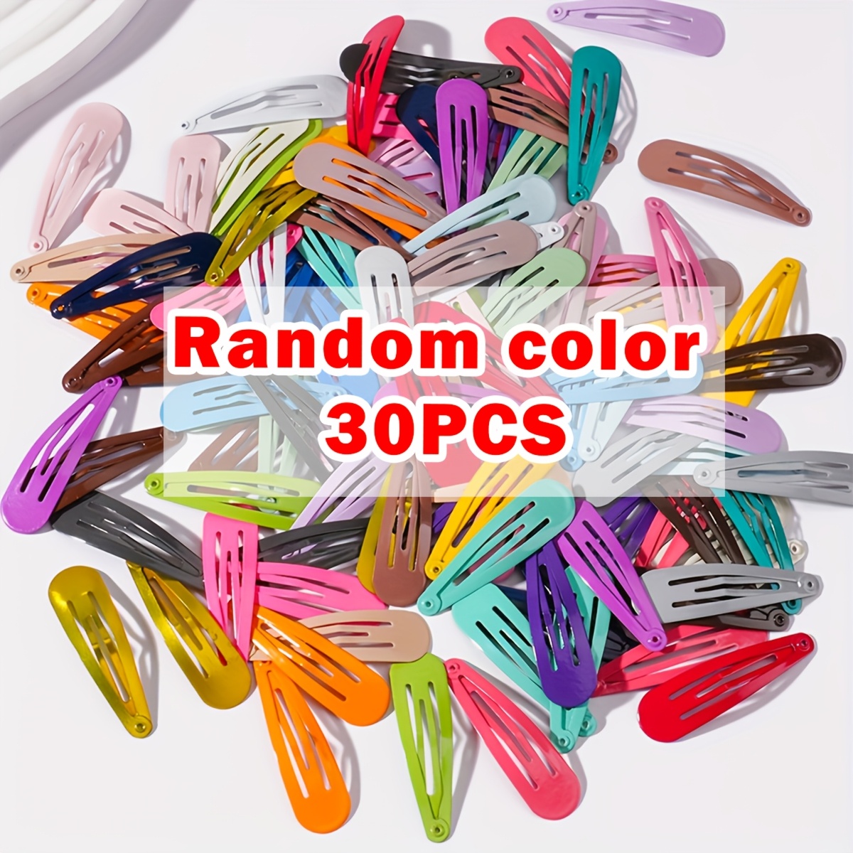 TEMU 30pcs Random Color Teardrop Hair Clips, Fresh And Side Clips, On Practicality And . Suitable For Hair Management, Bangs Fixation, And Daily