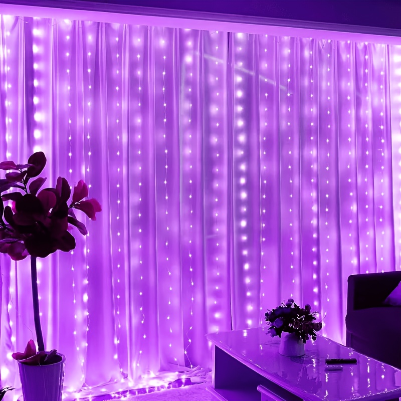 TEMU 300, 200led Fairy Tale Curtain Lights, Usb Powered, 8 Flashing , Usb Plug Christmas String Pendant Lights, Suitable For Bedroom, Courtyard,