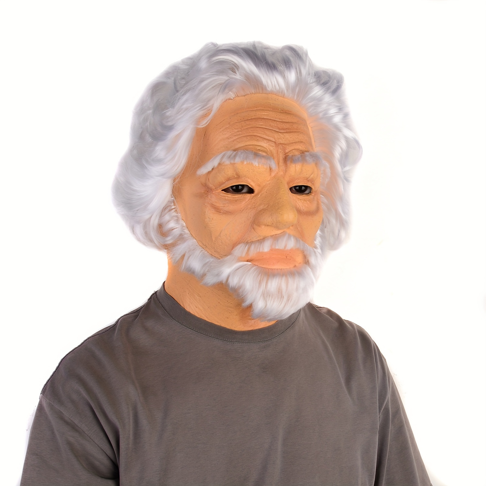 Head Circumference Halloween New Old Man Wig Old Man Mask Temu