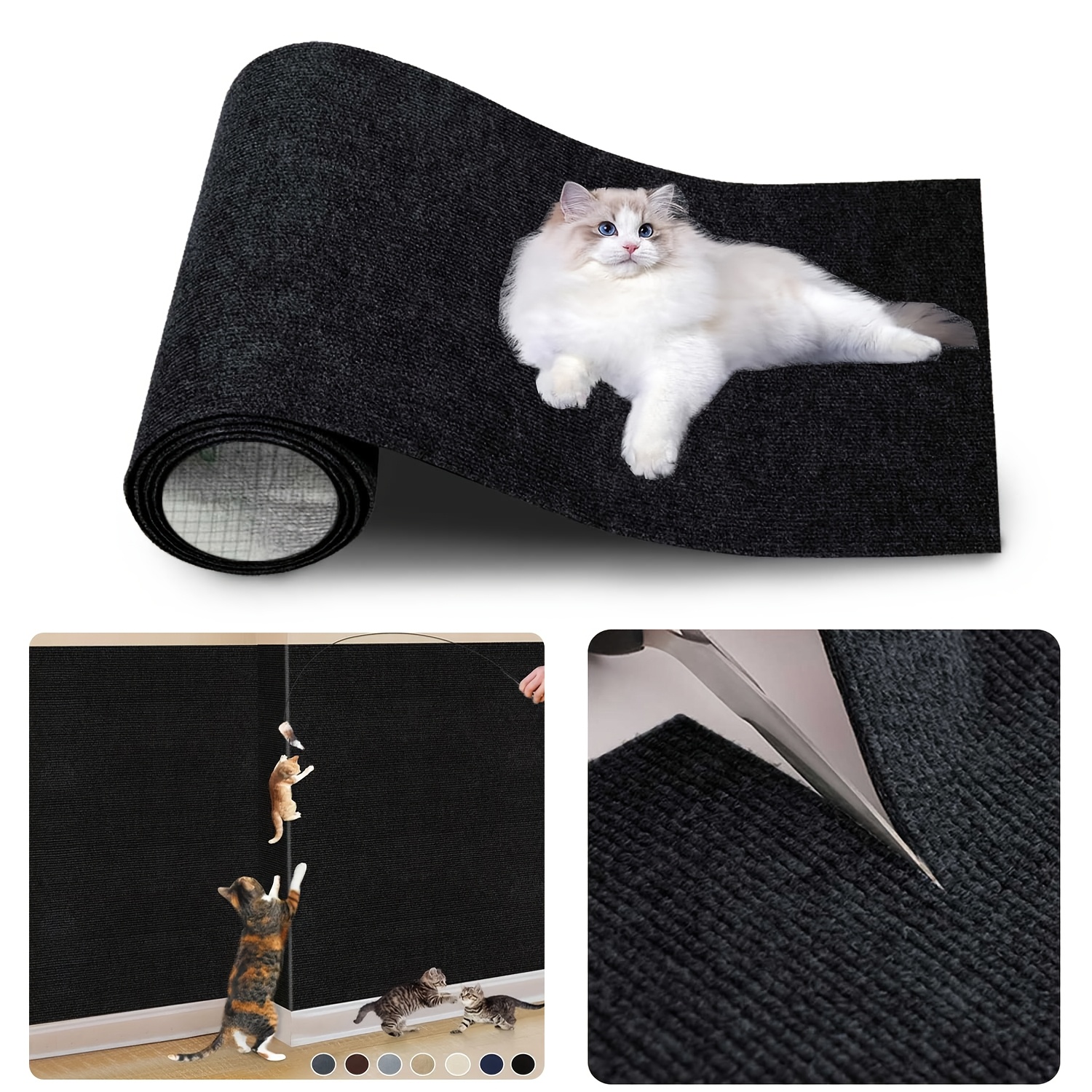 

Large Size Cat Mat, 40x300cm Cat Furniture Protector, Wall-mounted Cat Pad, Self-adhesive, Large Couch Protector From Cat , Anti For Wall Scratcher, For Cat Tree Post Shelves