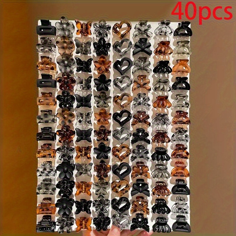 E-shop 40 Stk./25 Stk. Neue Leopardenmuster Kleine Haarspangen Damen Haarspangen für den Hinterkopf Hai Clip Pony Clip Bobby Pin