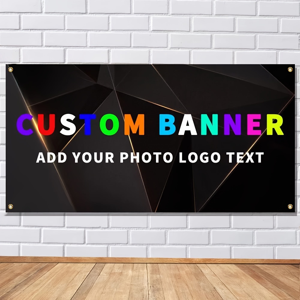 

Customizable Banner - Choose Your Text Or Image, Durable Polyester, Wall-mounted, Perfect For All Seasons