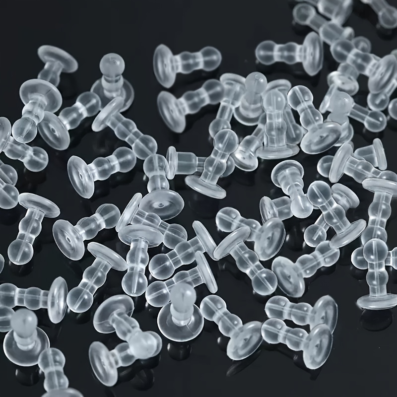 30pcs/50pcs Silicone Ear Studs Back Plugs, Fully Enclosed Earplugs, Anti-piercing Earring Holders, Very Suitable For Jewelry Making.