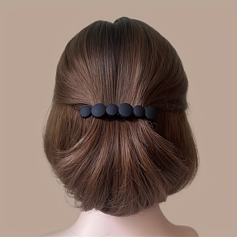 

Elegant Matte Hair Clips For Women, Frosted Non-slip Hair Barrettes, Hair Accessory For French Twist, Simple Style Spring Clip For Updo Hairstyles