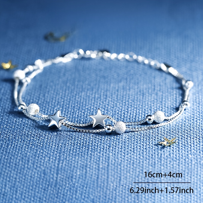 Sterling Silver Double Layer Star Bracelet